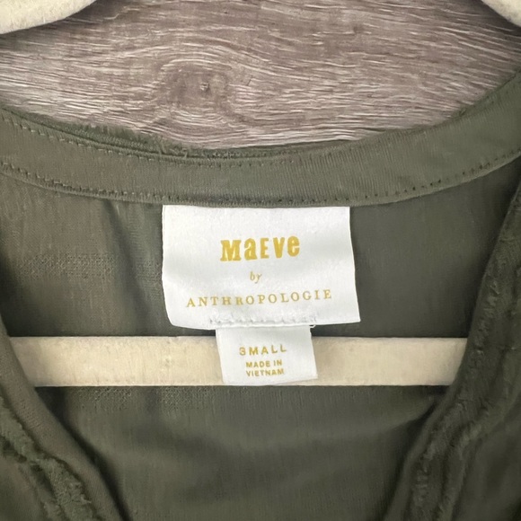 Anthropologie Maeve Audre wrap top olive green small - Picture 10 of 10